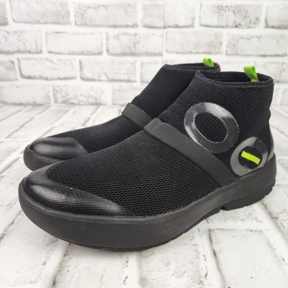 OOfos OOmg High Women's Sz 9 Black Slip On Recovery Comfort Breathable Mesh Shoe - Picture 3 of 10